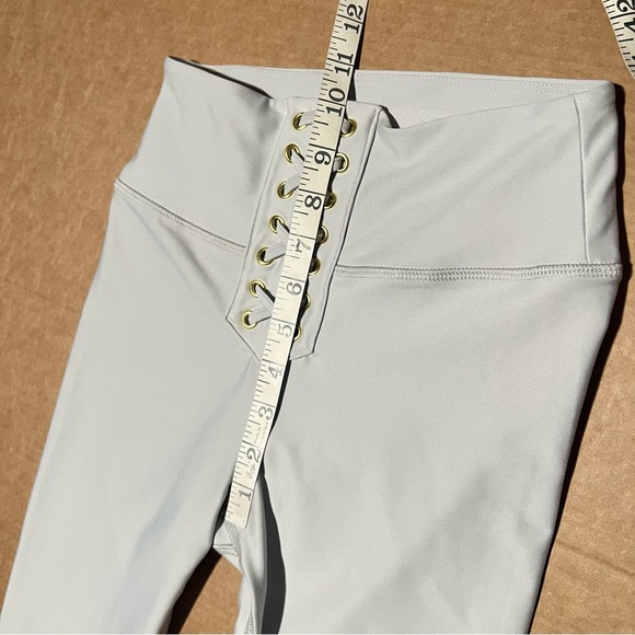 We Wore What light grey leggings with mock lace up detail, size S/P NWOT - Picture 7 of 12